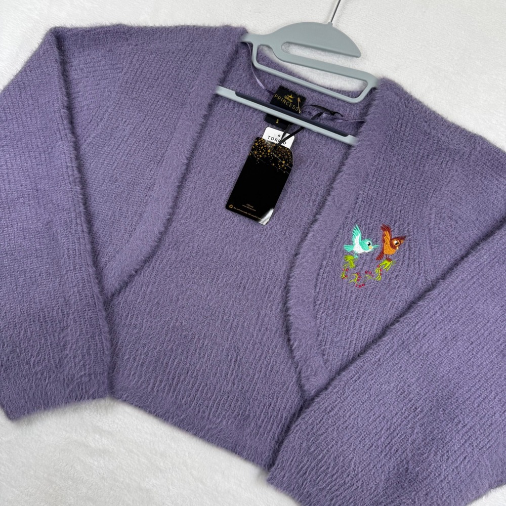Torrid Disney Princess Sleeping Beauty Purple Fuzzy Shrug Cardigan 5X 28 NEW